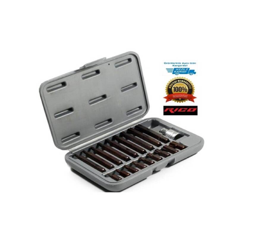 Rico 19 Parça Delikli Power Bits Torx Kaplamalı Seti Takımı KK0003 - 1