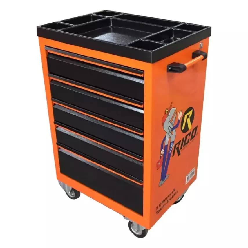 Rico 5 Çekmeceli Kilitli Oto Tamir Takım Arabası Takım Çantası TA0005 - 1