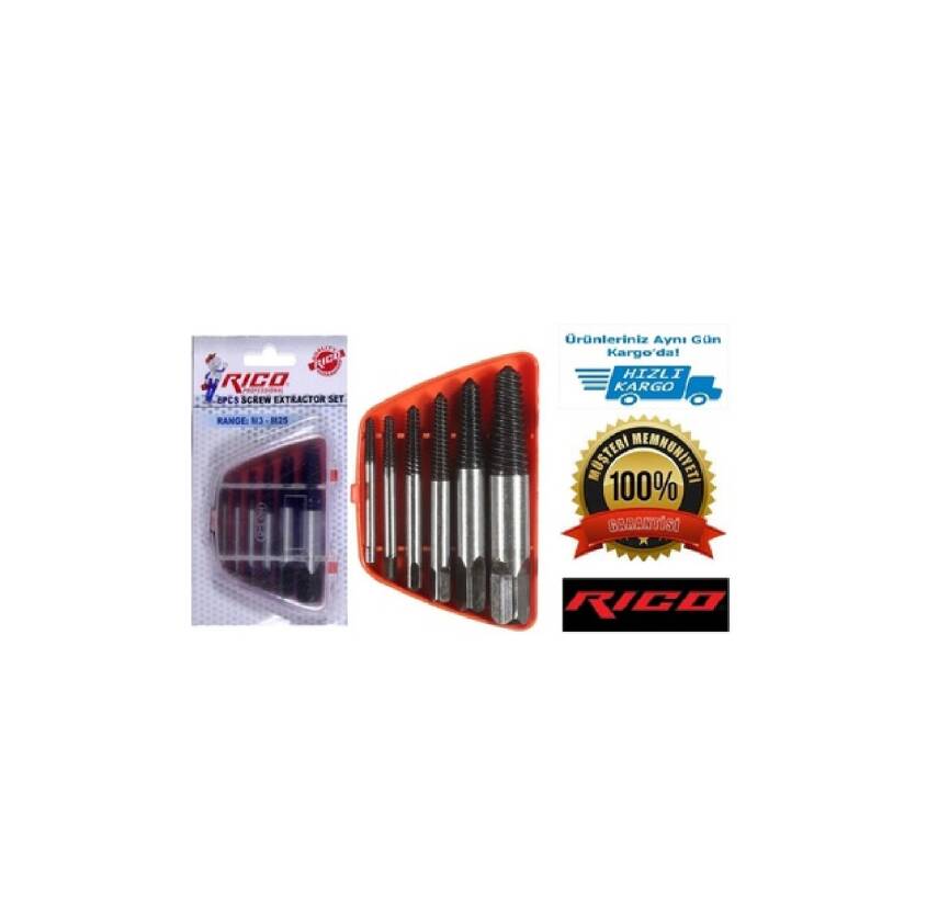 Rico Ters Kılavuz Kırılmış Vida Çivata Sökme Seti M3-M25 RC3216 - 2